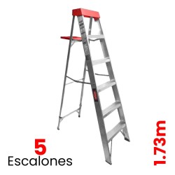 Escalera De Tijera Aluminio C/plataforma Akron 5 Escalones 77-12 150kg