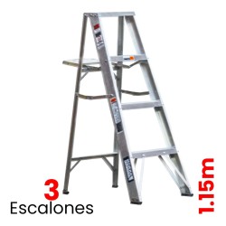 Escalera De Tijera Aluminio C/plataforma Akron 3 Escalones 77-13 150kg