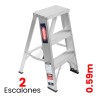 Taburete Plegable de Aluminio Akron  2 Escalones 77-18 150 kg