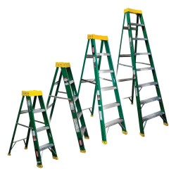 Escalera De Tijera Fibra De Vidrio Akron 3 Escalones 77-87 175kg