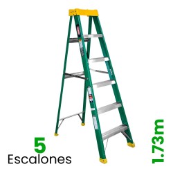 Escalera De Tijera Fibra De Vidrio Akron 5 Escalones 77-89 175kg