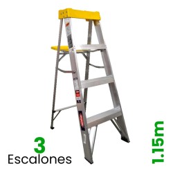 Escalera de Tijera Uso Doméstico Aluminio Akron 3 Escalones 79-15 175kg