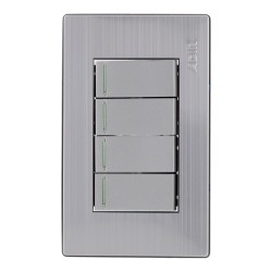 Placa con 4 apagadores sencillos Mayorca 9880 Adir