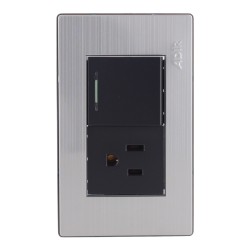 Placa con 1 apagador de escalera y 1 contacto aterrizado Mayorca 9825 Adir