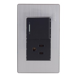 Placa con 1 apagador sencillo y 1 contacto aterrizado Mayorca 9817 Adir