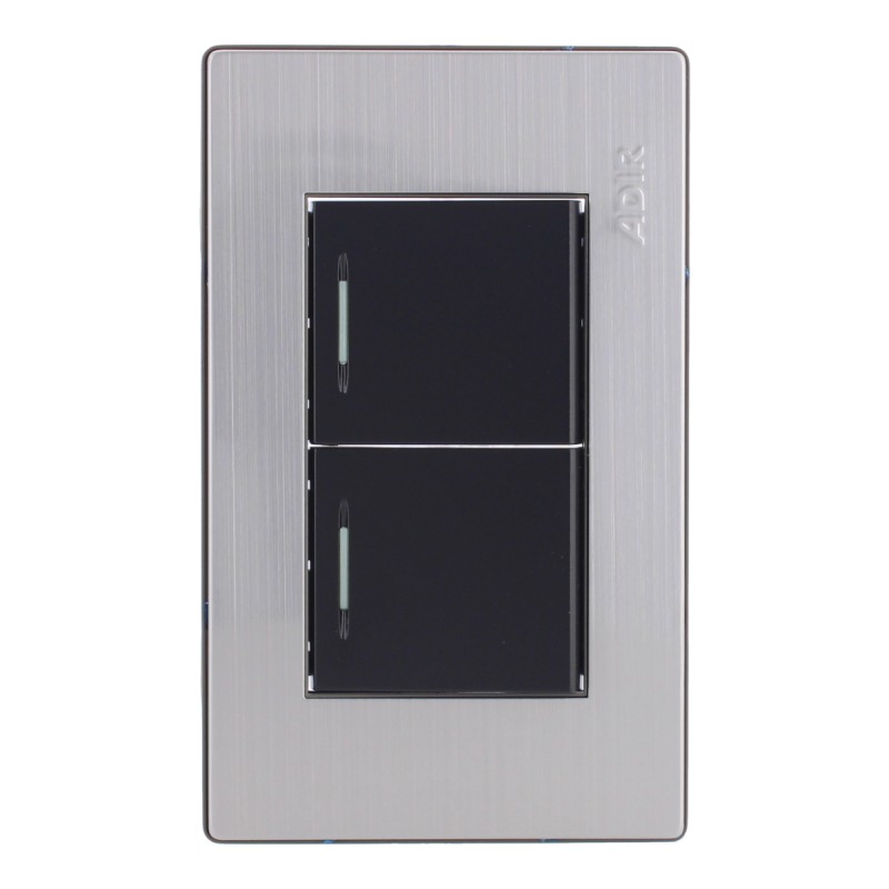 Placa con 2 apagadores de escalera Mayorca 9813 Adir