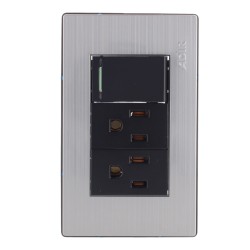 Placa con apagador sencillo y 2 contactos aterrizados Mayorca 9815 Adir