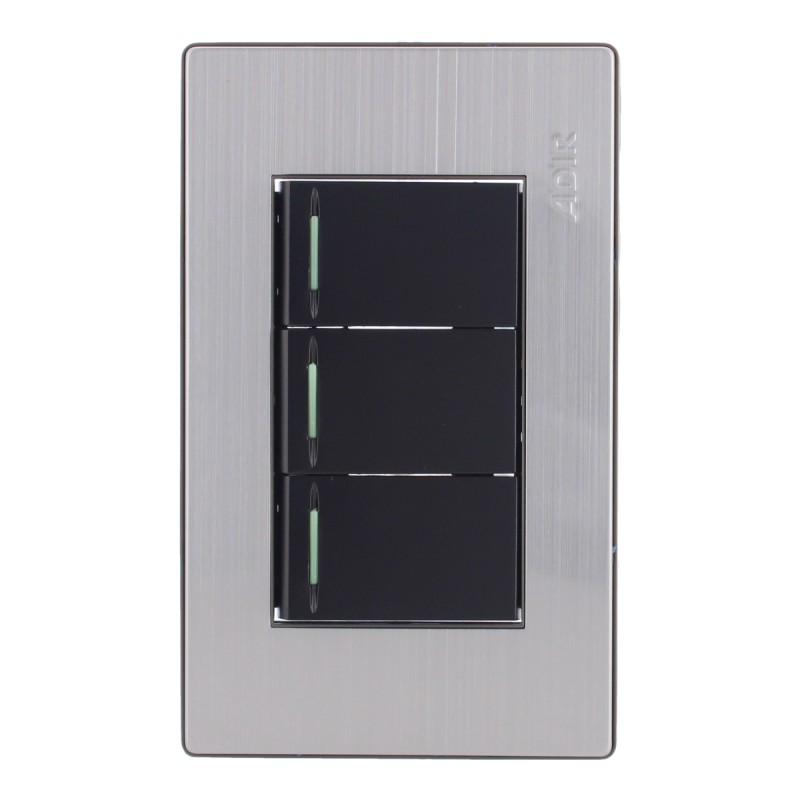 Placa con 3 apagadores de escalera Mayorca 9814 Adir