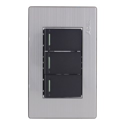 Placa con 3 apagadores sencillos Mayorca 9811 Adir