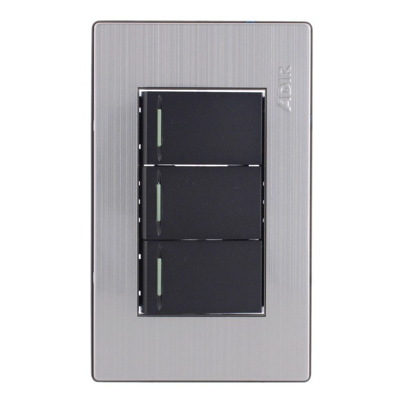 Placa con 3 apagadores sencillos Mayorca 9811 Adir