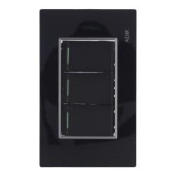 Placa con 3 apagadores de escalera Tiffany Cristal 9786 Adir