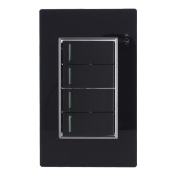 Placa con 4 apagadores de escalera Tiffany Cristal 9883 Adir