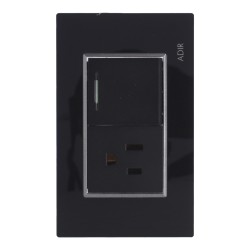 Placa con 1 apagador sencillo y 1 contacto aterrizado Tiffany Cristal 9789 Adir