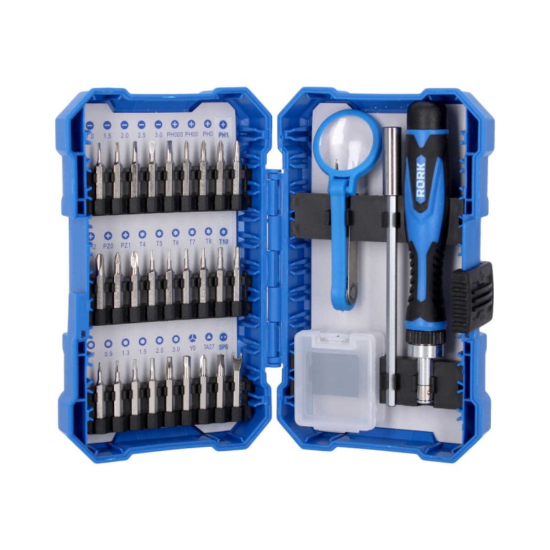 Kit de desarmadores, matraca y extensión MRK-014 RORK