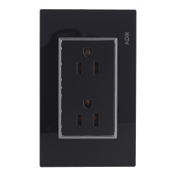 Placa con 2 contactos aterrizados Tiffany Cristal 9788 Adir