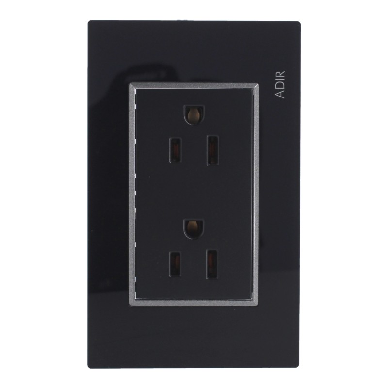 Placa con 2 contactos aterrizados Tiffany Cristal 9788 Adir