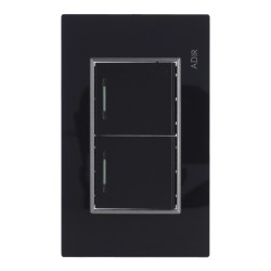 Placa con 2 apagadores de escalera Tiffany Cristal 9784 Adir