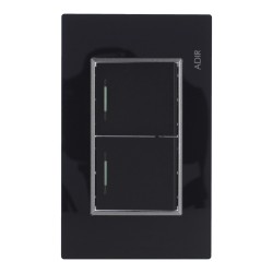 Placa con 2 apagadores sencillos Tiffany Cristal 9783 Adir