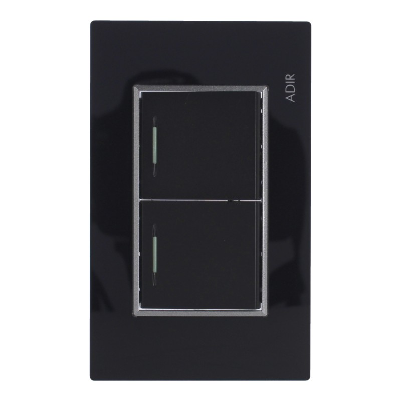 Placa con 2 apagadores sencillos Tiffany Cristal 9783 Adir