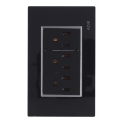 Placa con 3 contactos aterrizados Tiffany Cristal 9793 Adir