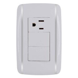 Placa con 2 apagadores sencillos y 1 contacto aterrizado Bali 9898 Adir