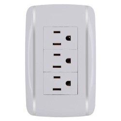 Placa con 3 contactos aterrizados Bali 9897 Adir