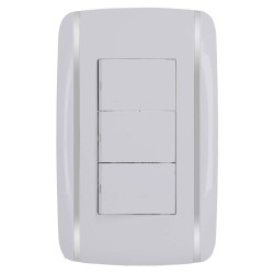 Placa con 3 apagadores de escalera Bali 9890 Adir