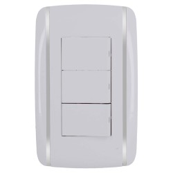 Placa con 3 apagadores sencillos Bali 9889 Adir