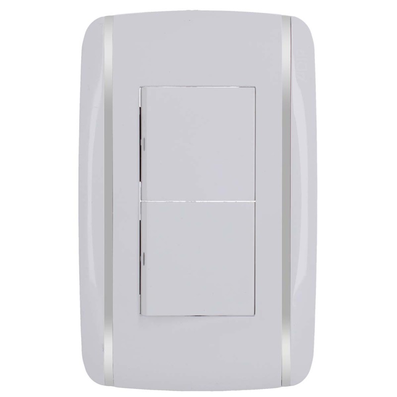 Placa con 2 apagadores de escalera Bali 9888 Adir