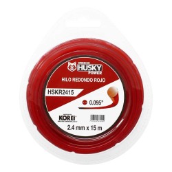 Hilo redondo rojo para desbrozadora 2.4 mm x 15 metros HSKR2415 Husky