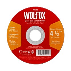 Disco para corte extrafino de metal 4-1/2" WF0700 Wolfox