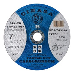 Disco para corte de acero inoxidable 7" 7110 Cinasa