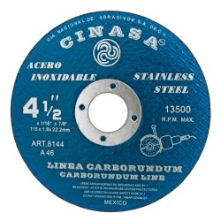 Disco para corte de Acero Inoxidable 4-1/2" 8144 Cinasa