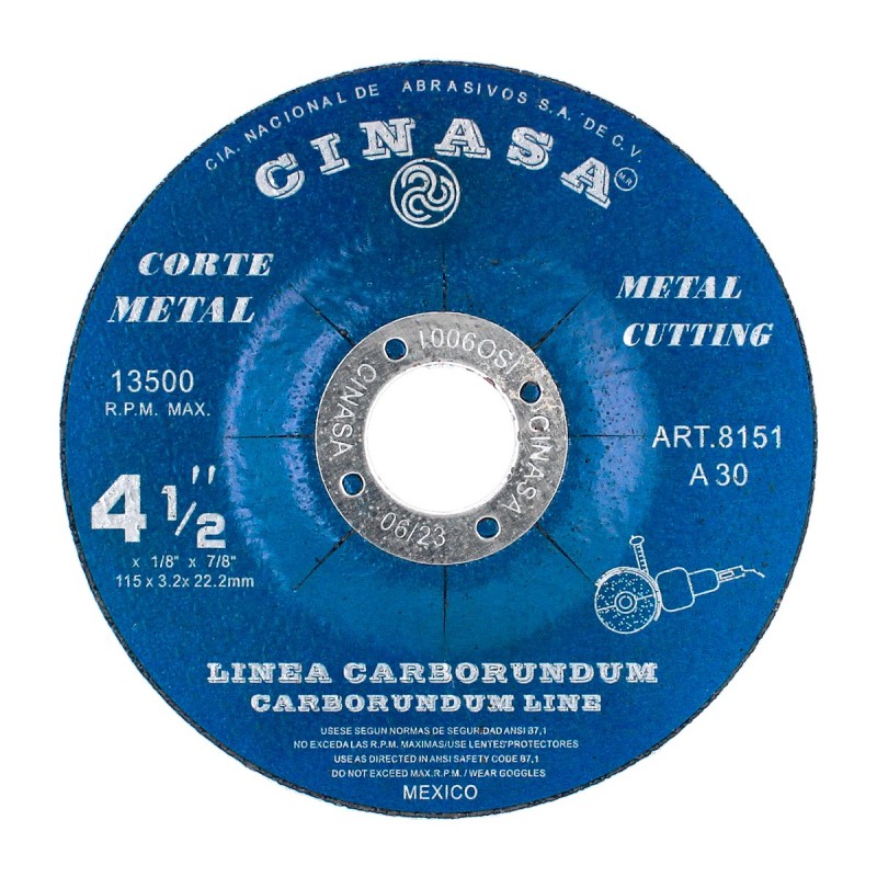 Disco para corte de Metal 4-1/2" 8151 Cinasa