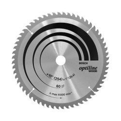 Disco sierra 60 dientes Optiline Wood 10" 2 608 640 902 Bosch