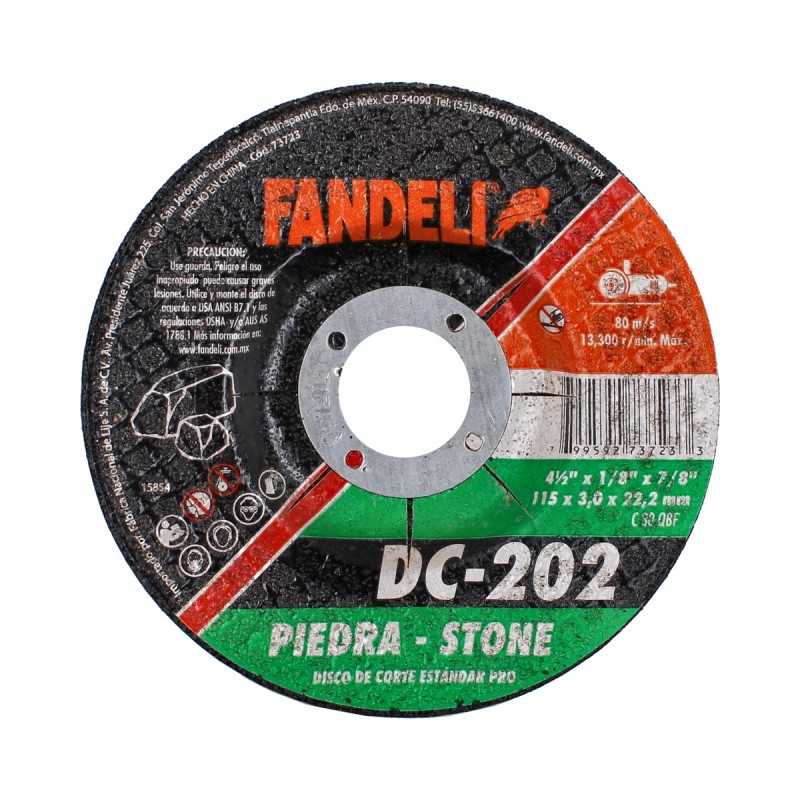 Disco para corte de piedra 4-1/2" DC-202 Fandeli