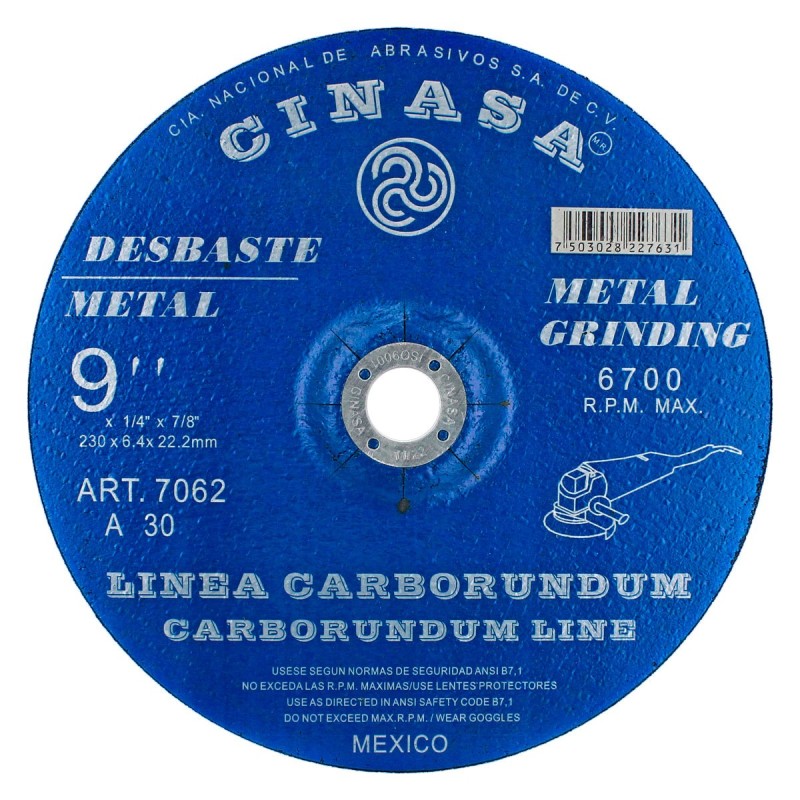 Disco para desbaste Metal 9" 7062 Cinasa