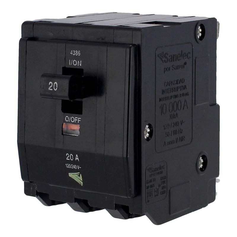 Interruptor termomagnético de 3 polos 20 A 4386 Sanelec