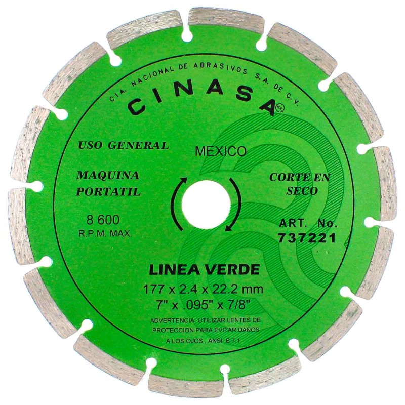 Disco diamante segmentado 7" Cinasa