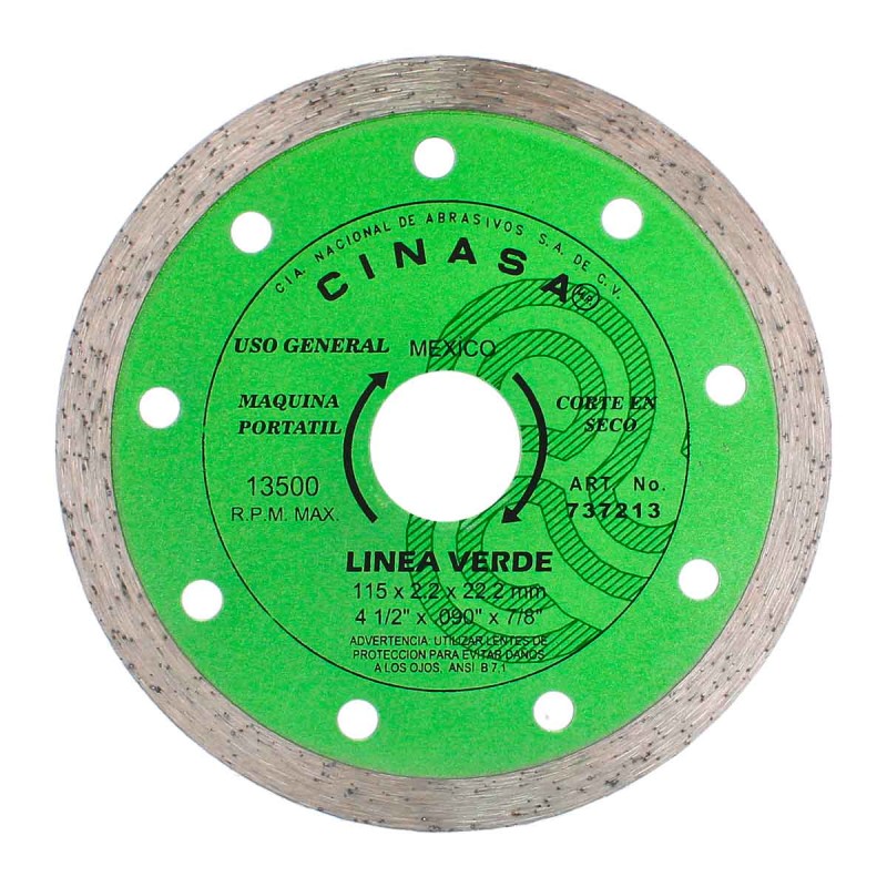 Disco diamante liso 4-1/2" Cinasa