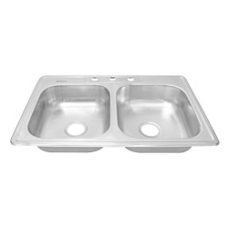 Tarja doble de acero inoxidable 83 x 56 cm Solvex