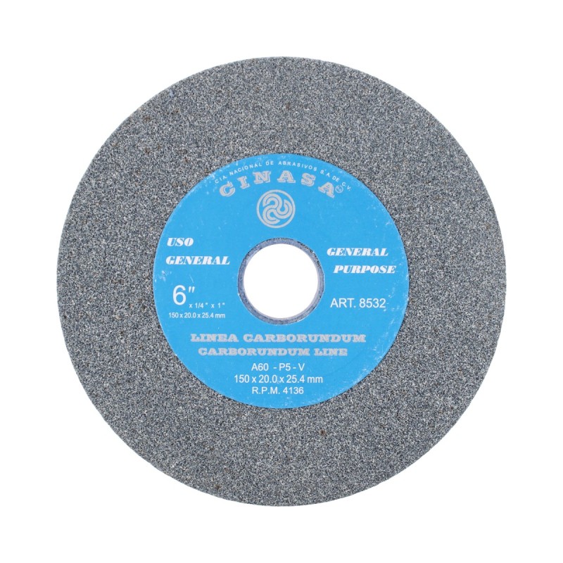 Piedra para esmeril 6" grano 60 8532 Cinasa
