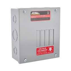 Centro de carga de 4 circuitos 100 Amp de sobreponer 7055 Adir
