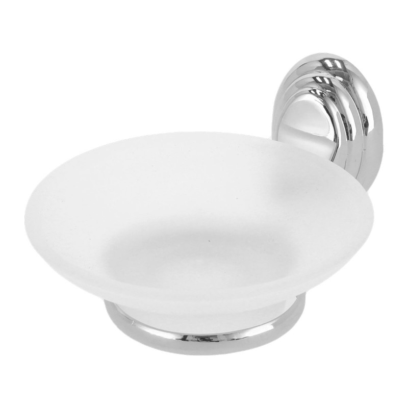 Jabonera de cristal con soporte cromado SP-60061 Solvex