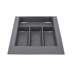 Organizador de cubiertos de 4 compartimentos chico gris Herrasa