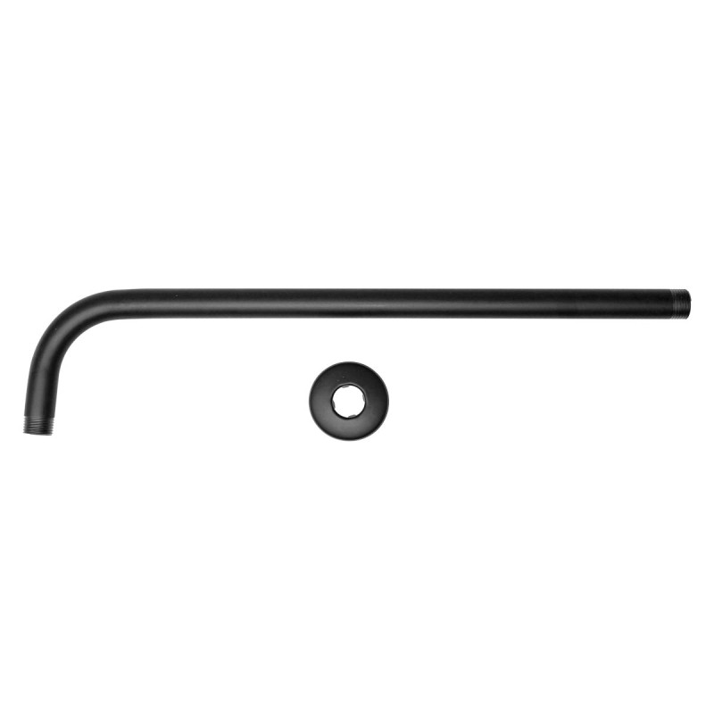 Brazo largo con chapetón para regadera negro mate 36252 RoalFlux