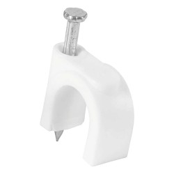 Grapas de plástico para cable redondo con clavo 8 mm 6417 Adir