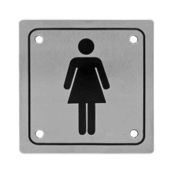 Letrero cuadrado para WC mujer acero inoxidable grabado 91031 Ashico