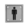 Letrero cuadrado para WC hombre acero inoxidable grabado 91030 Ashico