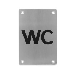 Letrero WC 15 x 10 cm acero inoxidable 80352 Ashico